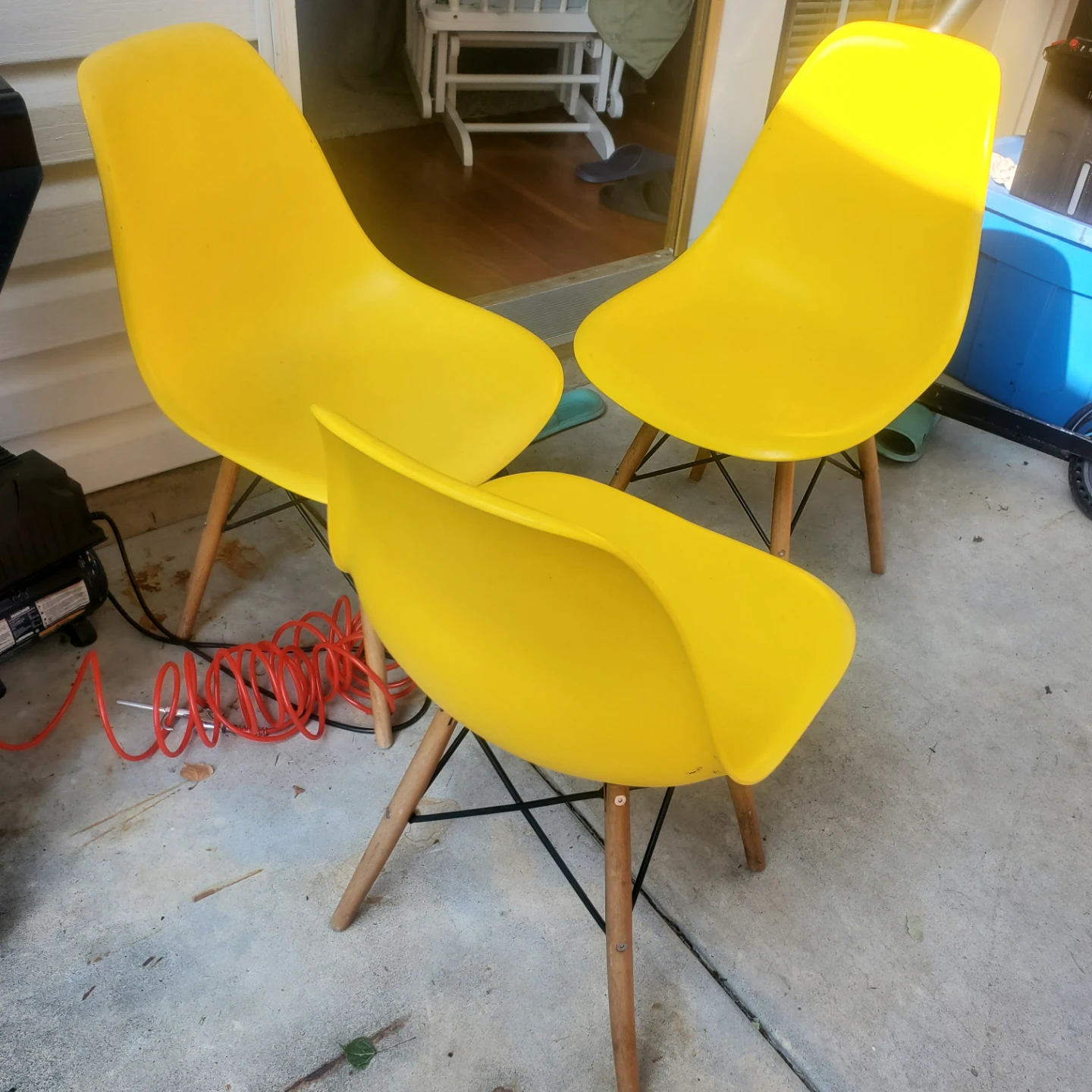 Set of 3 Yellow Accent Chairs - photo 3