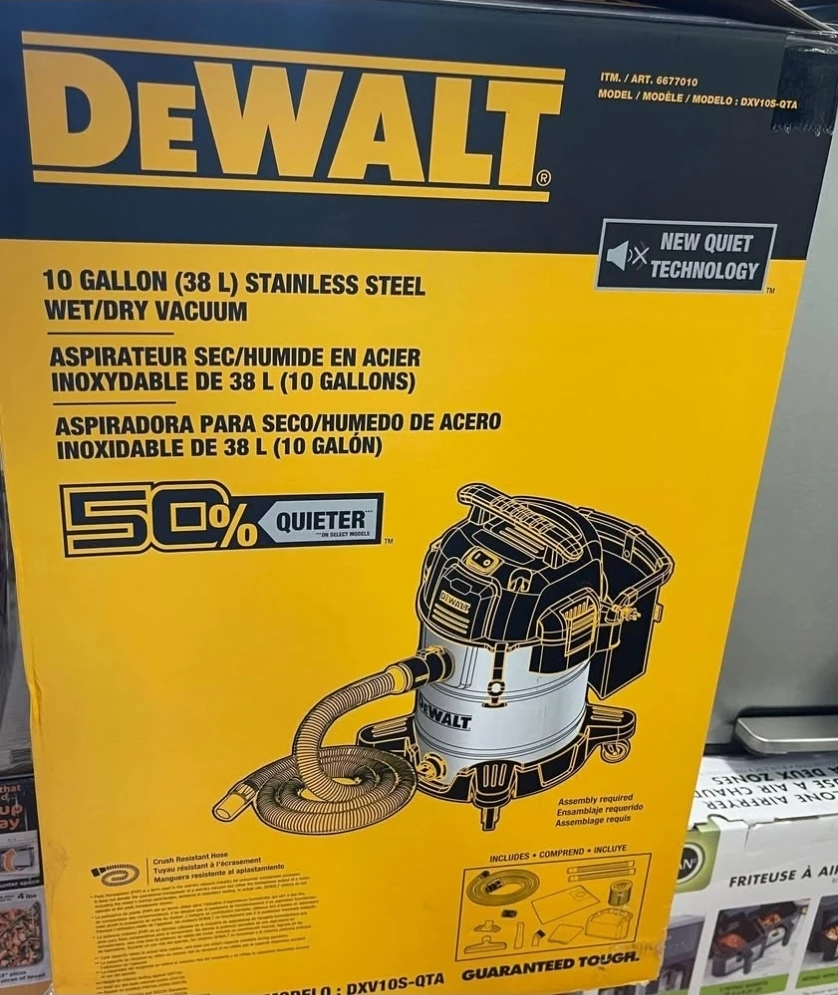 DEWALT 10 Gallon Stainless Steel Wet/Dry Vacuum