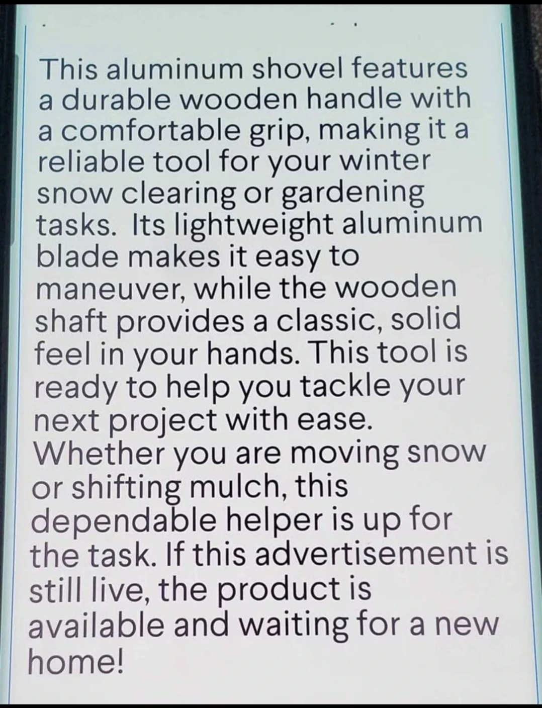 Aluminum Heavy Duty Shovel With Wooden Hendle - photo 4