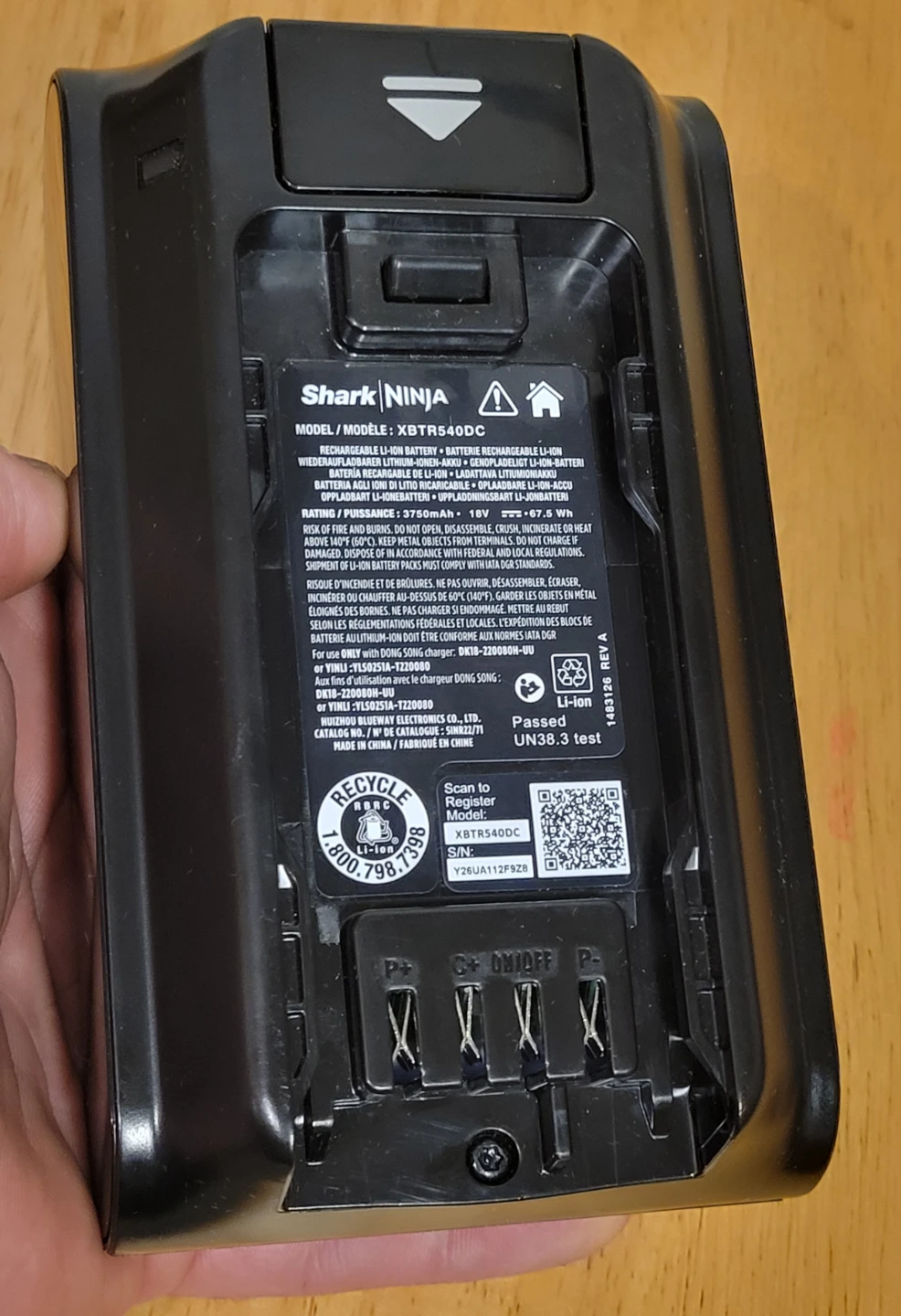 GENUINE 18V 3750mAh XBTR540DC Battery Ninja SHARK vacuum cleaner - photo 3