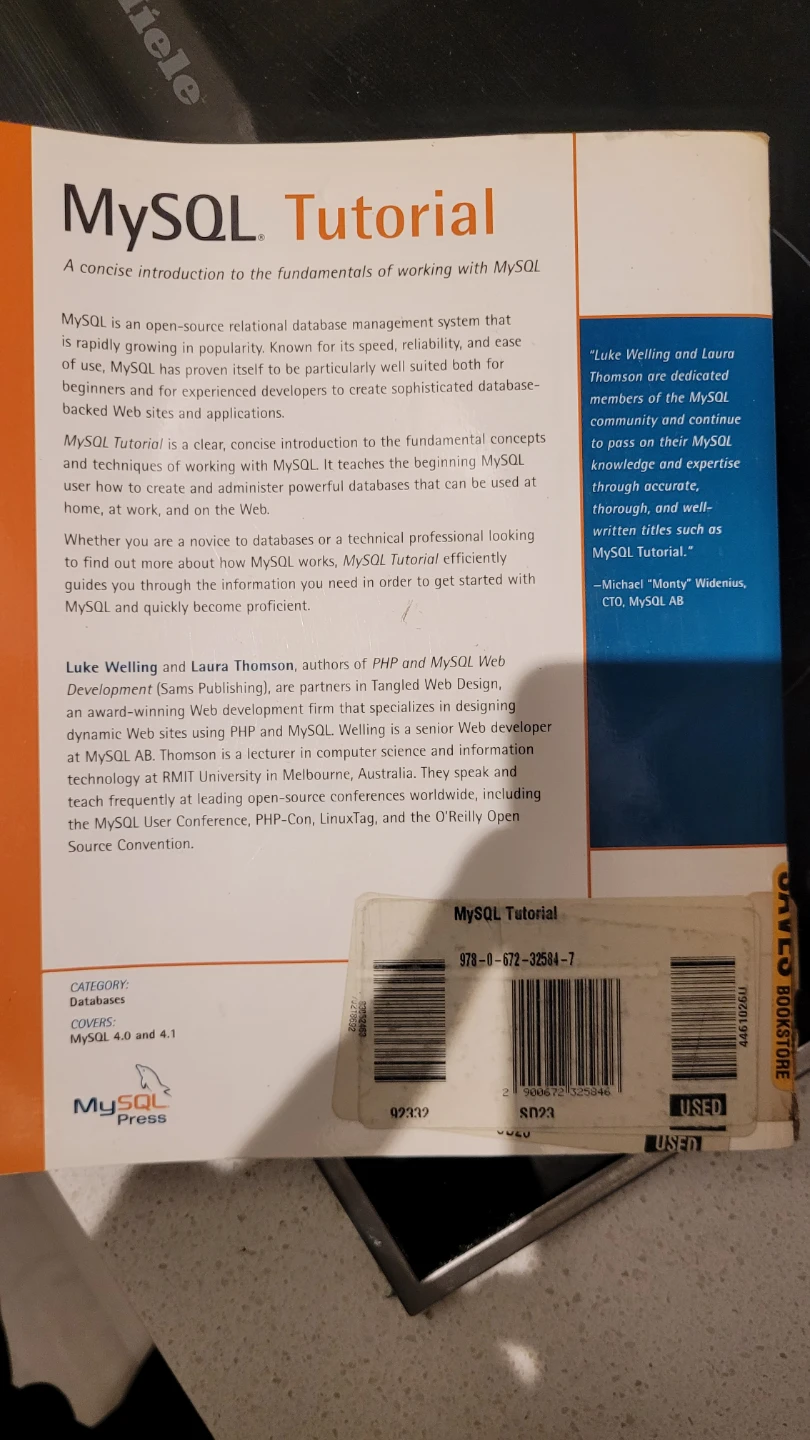 MySQL Tutorial Book by Luke Welling & Laura Thomson - photo 2