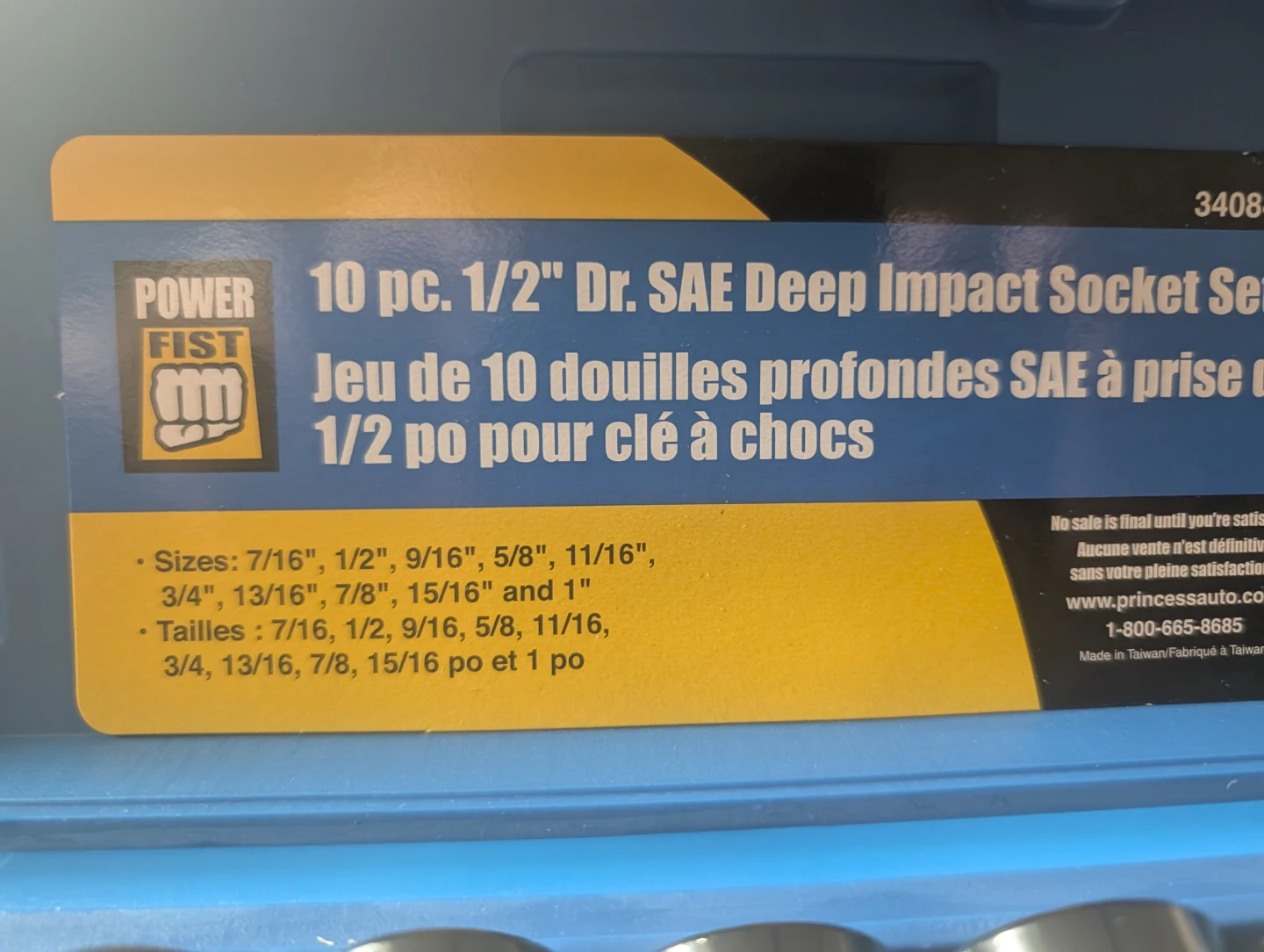 Powerfist 1/2" dr. SAE Deep impact socket set - photo 2
