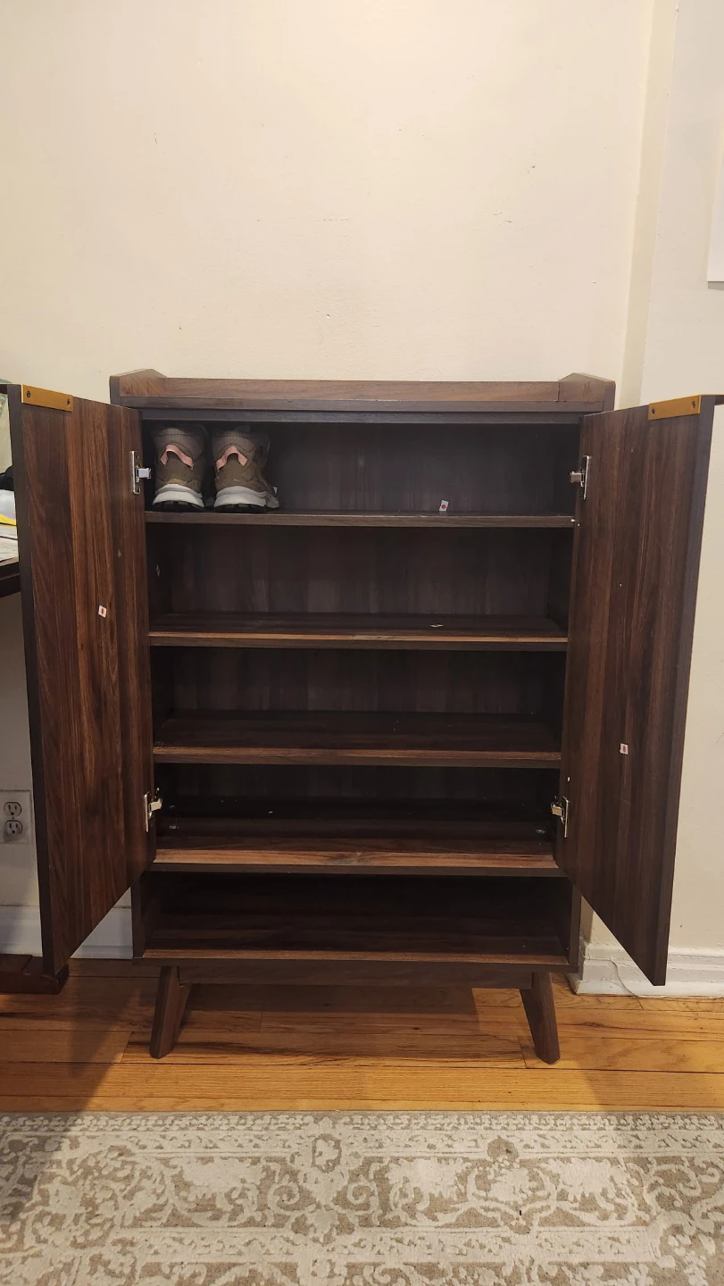 $20 Wooden Shoe Cabinet with Gold Handles - photo 2