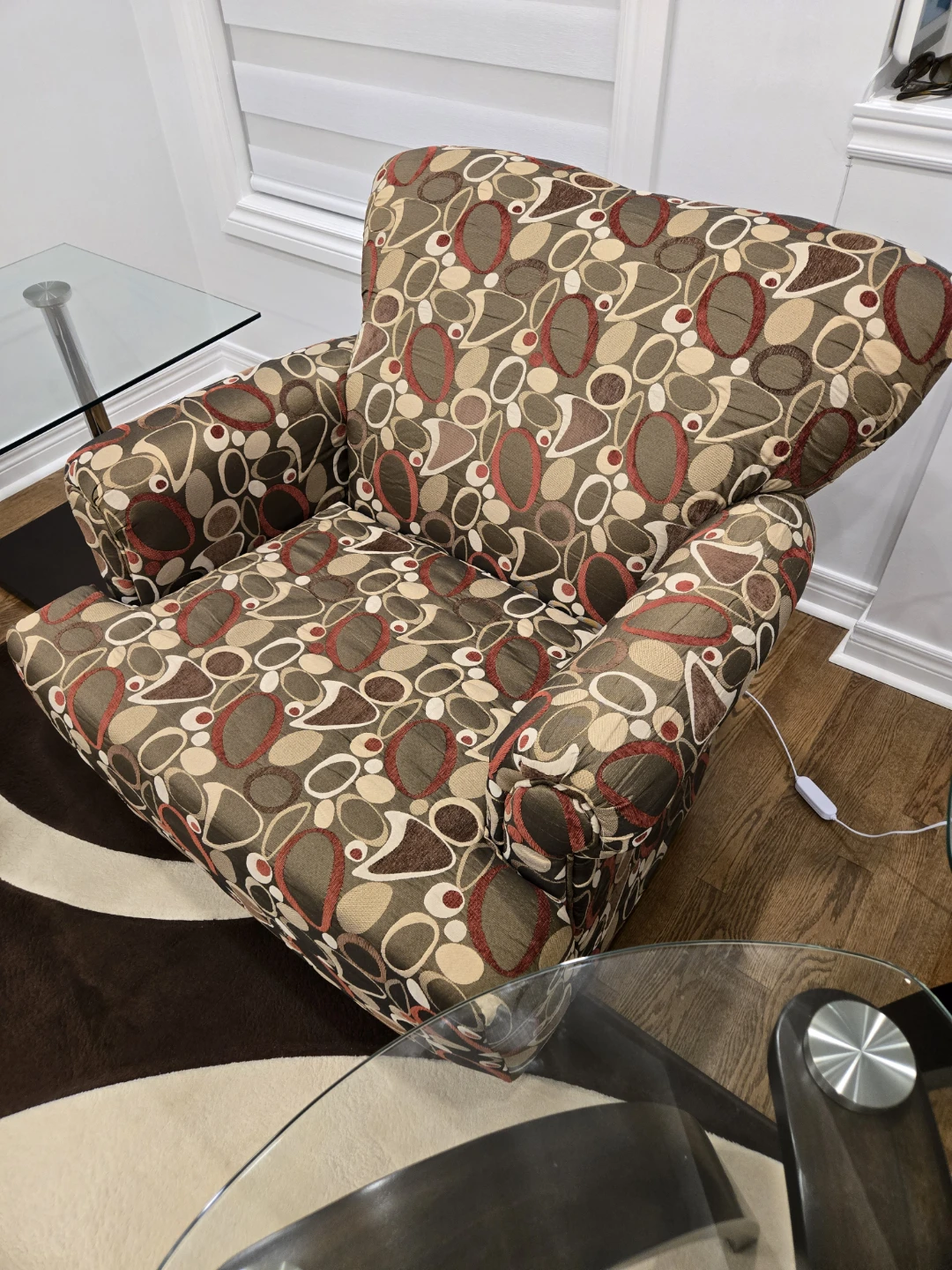 Patterned Accent Chair and Ottoman Set