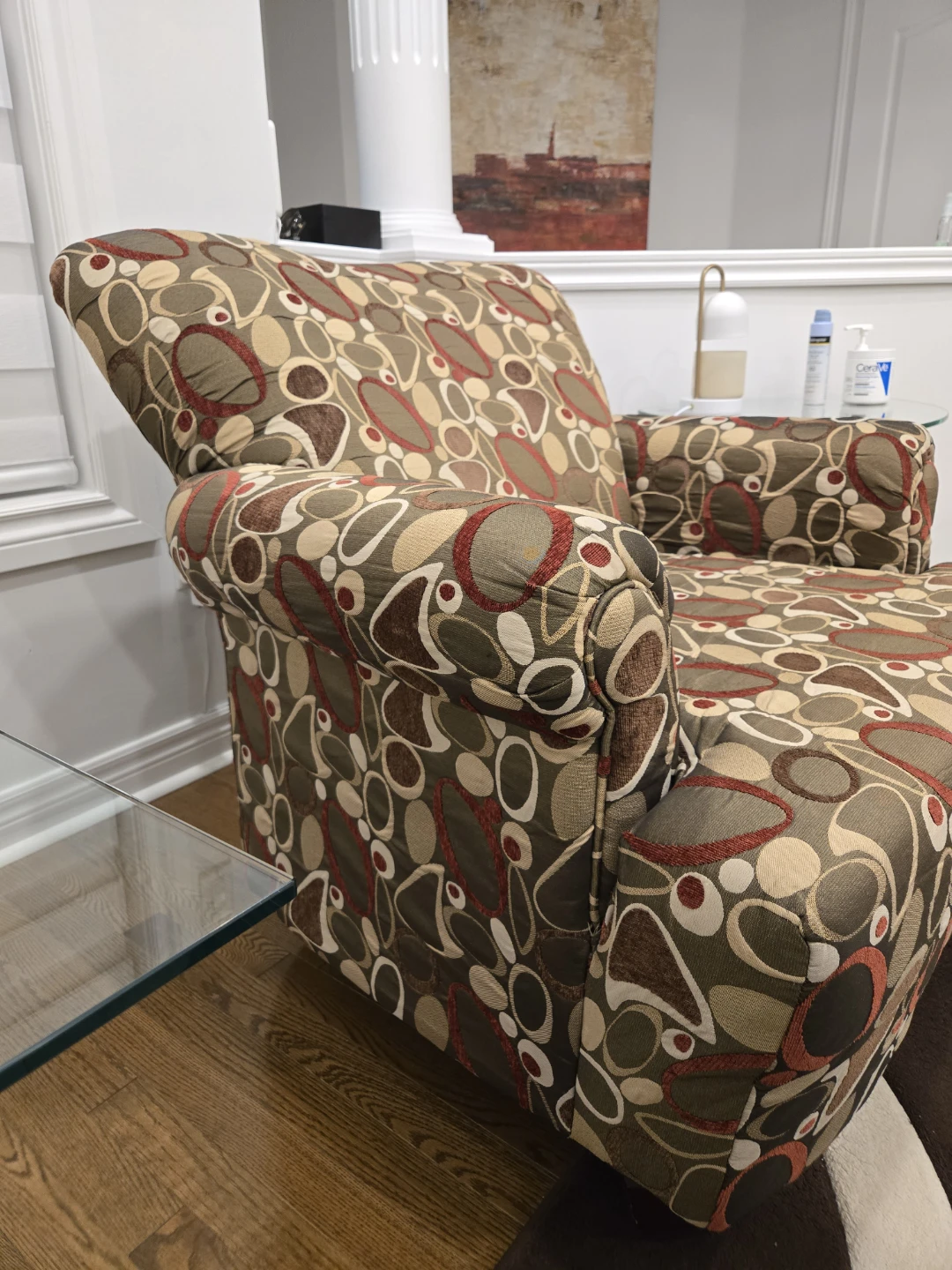 Patterned Accent Chair and Ottoman Set - photo 2