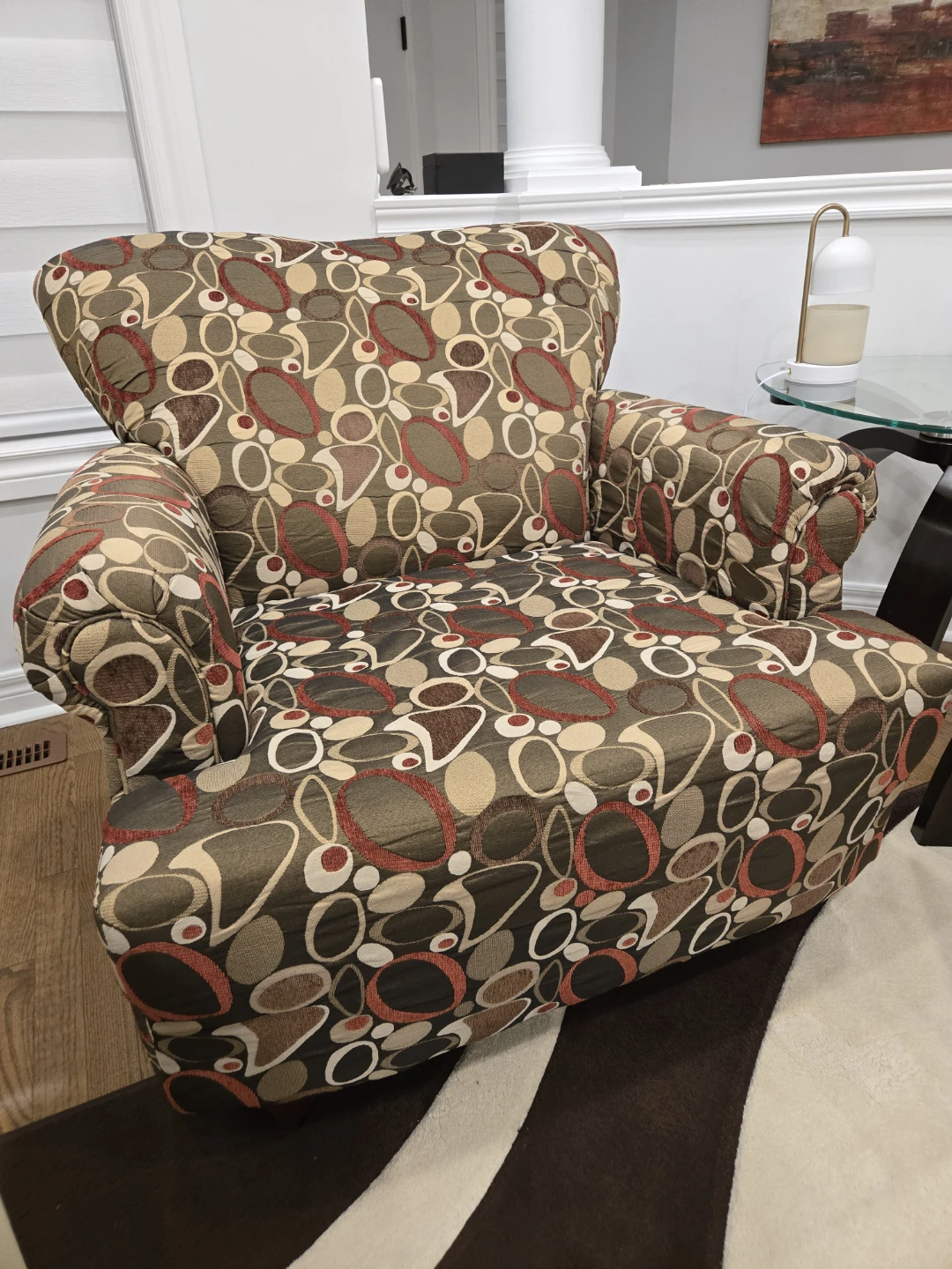 Patterned Accent Chair and Ottoman Set - photo 3