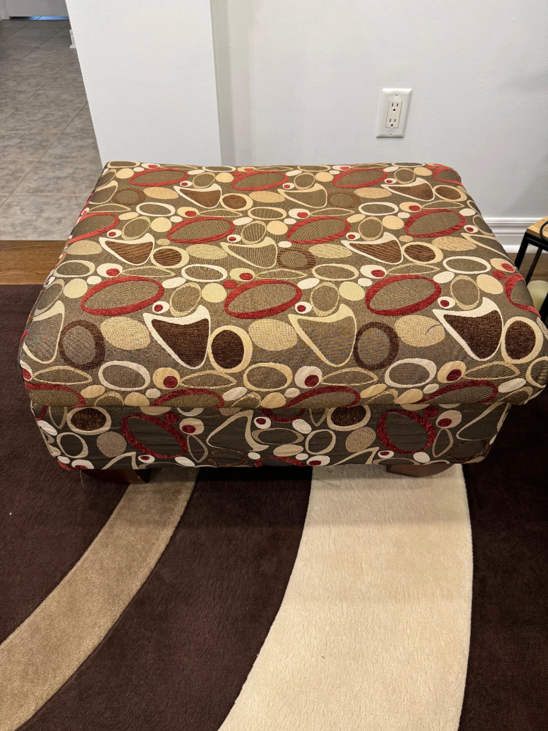 Patterned Accent Chair and Ottoman Set - photo 5