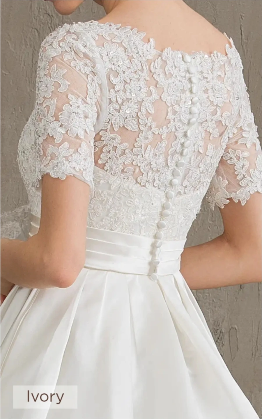 Ivory Wedding Dress with Lace Top and Satin Skirt - photo 4