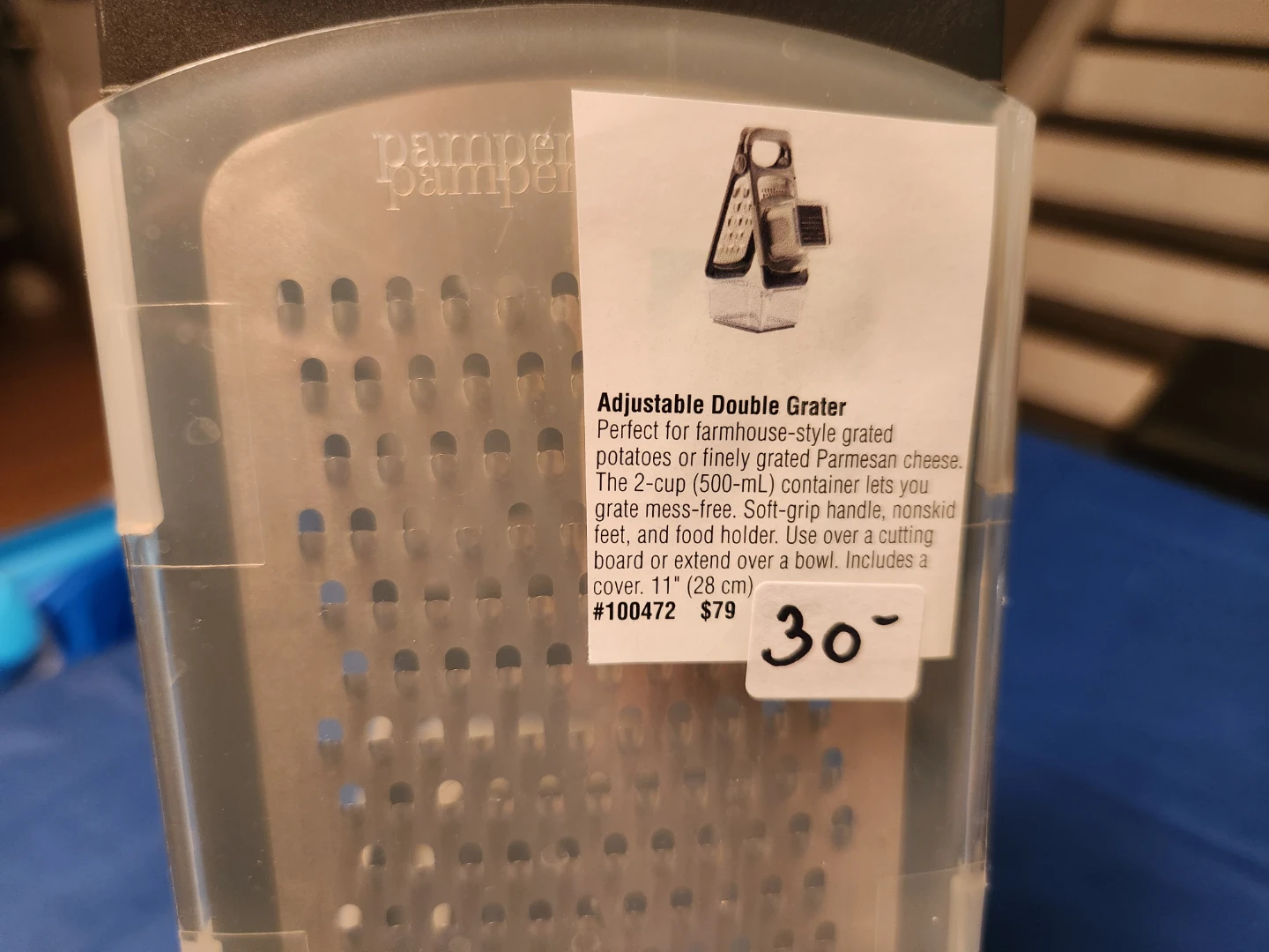 Pampered Chef Adjustable Double Grater with Container