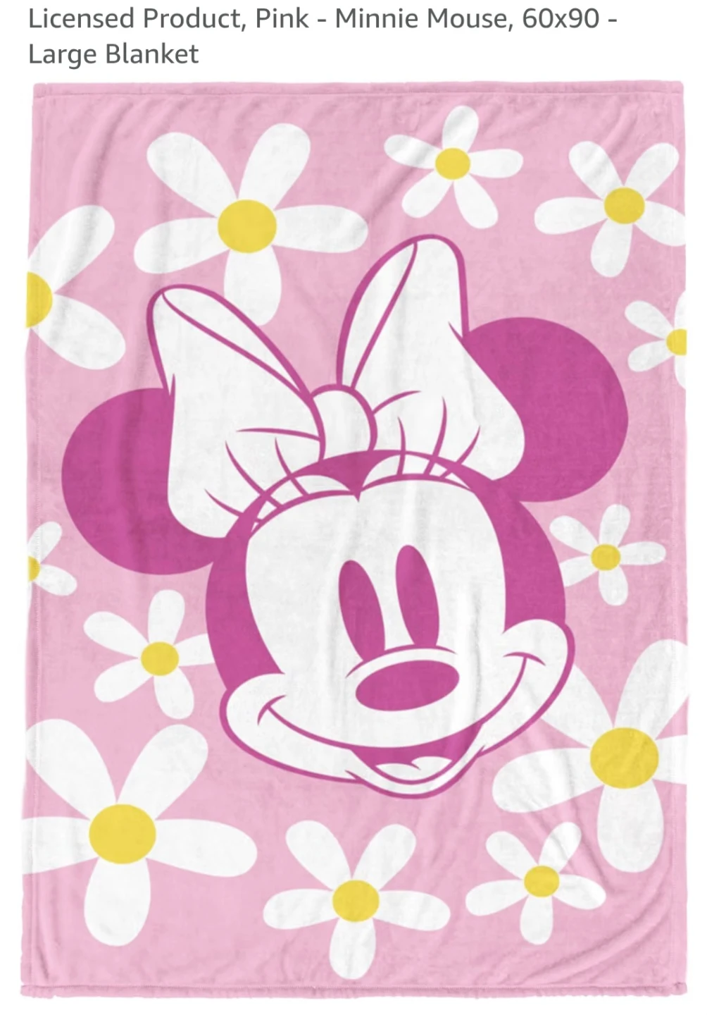 Minnie Mouse Pink Floral Large Blanket 60x90