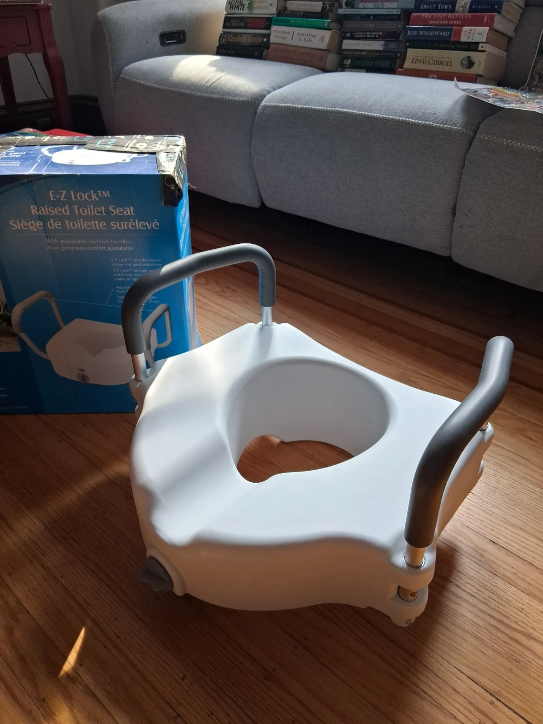 Carex EZ Lock Raised Toilet Seat with Adjustable Handles