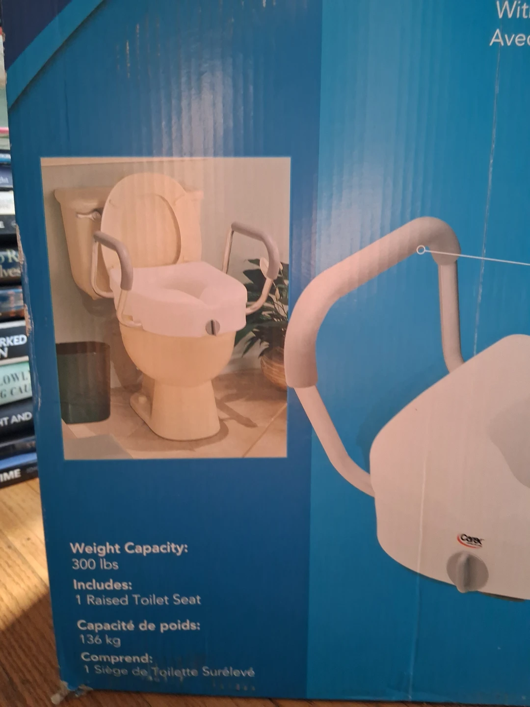 Carex EZ Lock Raised Toilet Seat with Adjustable Handles - photo 4