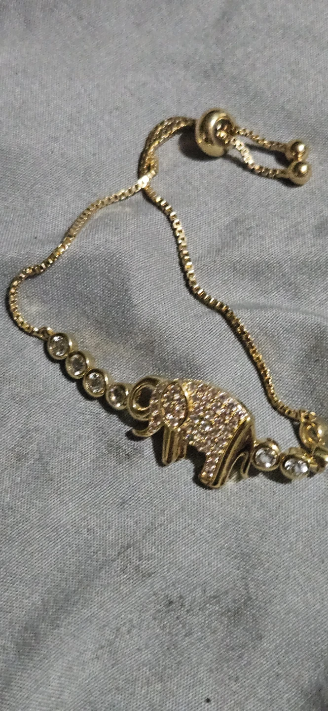 Gold Tone Elephant Charm Bolo Bracelet - photo 2