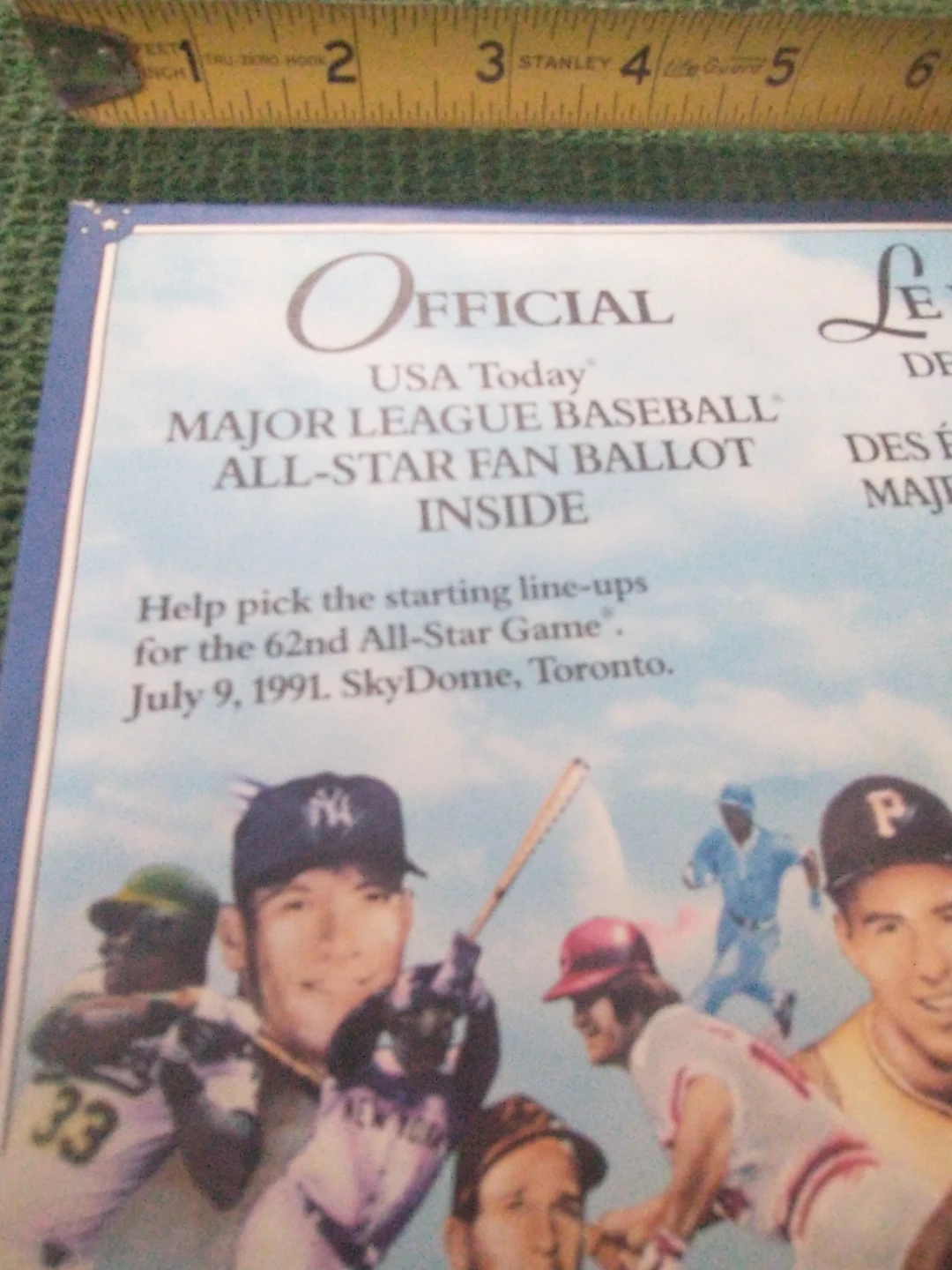 Unopened USA Today 1991 MLB Baseball All-Star Fan Ballot - photo 3