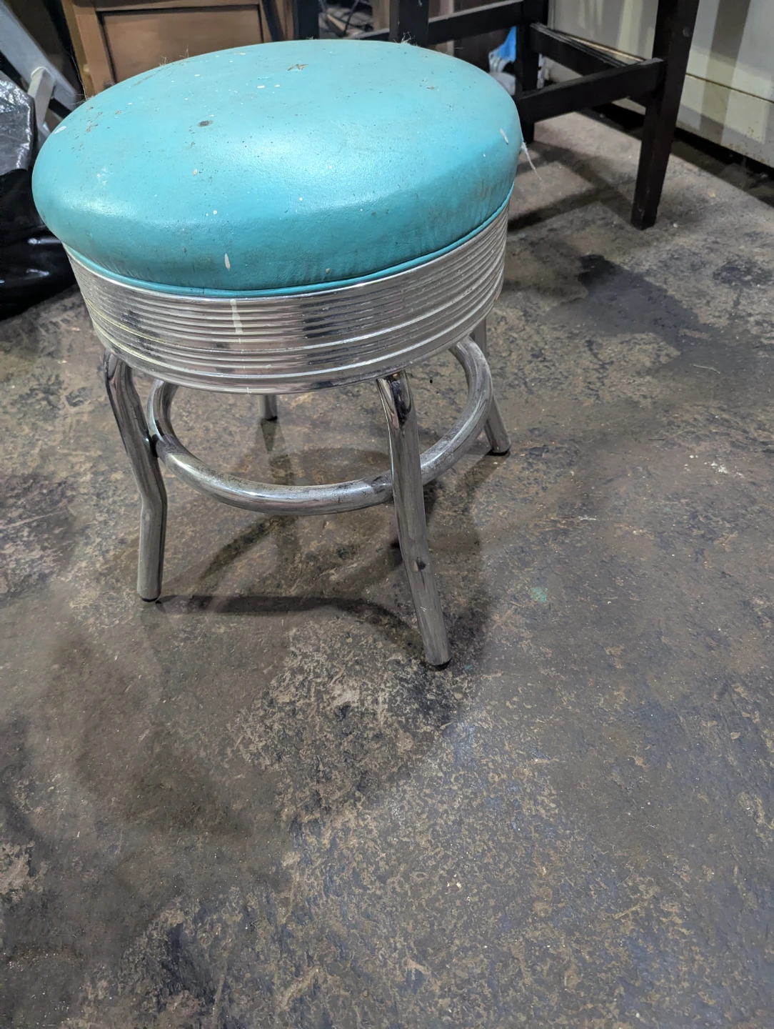 Turquoise Swivel Stool