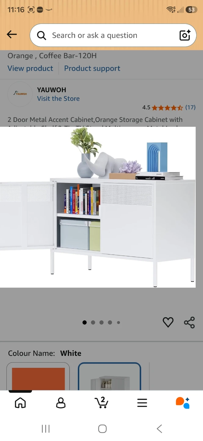 Brand New in box Metal Accent Cabinet - White - photo 2