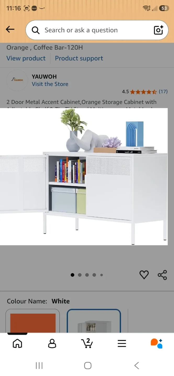 Brand New in box Metal Accent Cabinet - White - photo 2