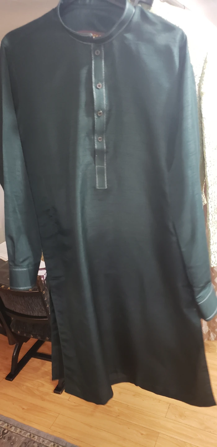 Men's Kurta Shalwar Set with Embellished Vest - photo 5