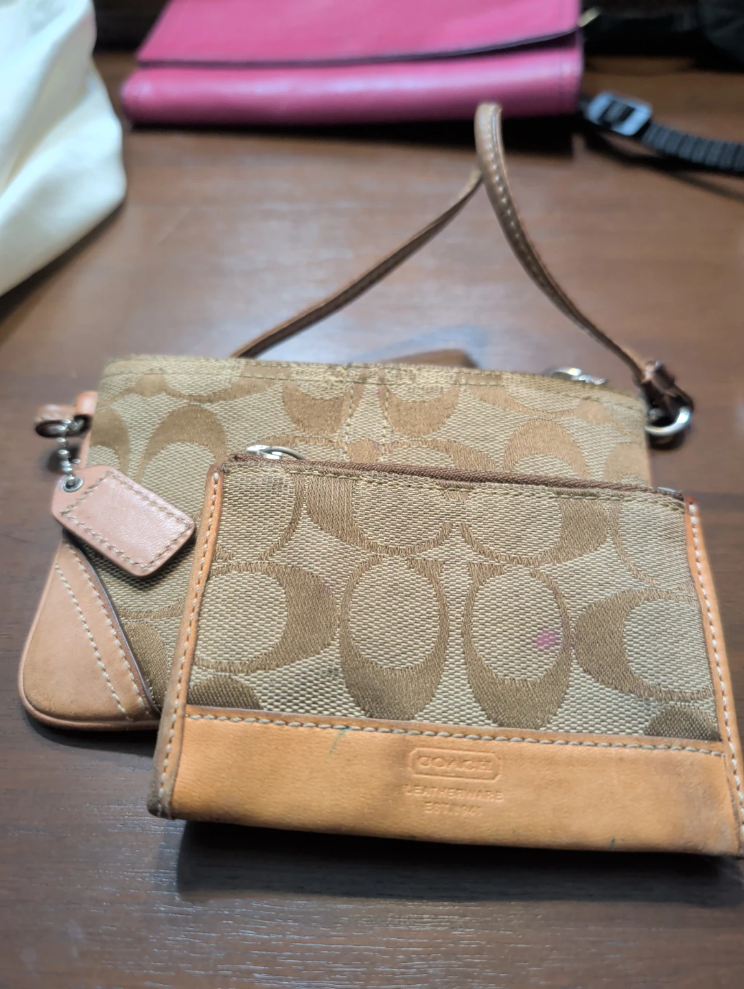 Coach Signature Canvas Wristlet and Coin Pouch Set - photo 2