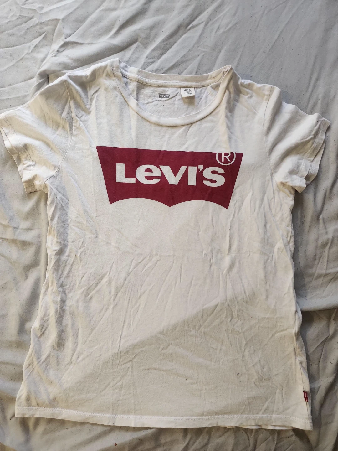 Levi's White T-Shirt with Red Logo