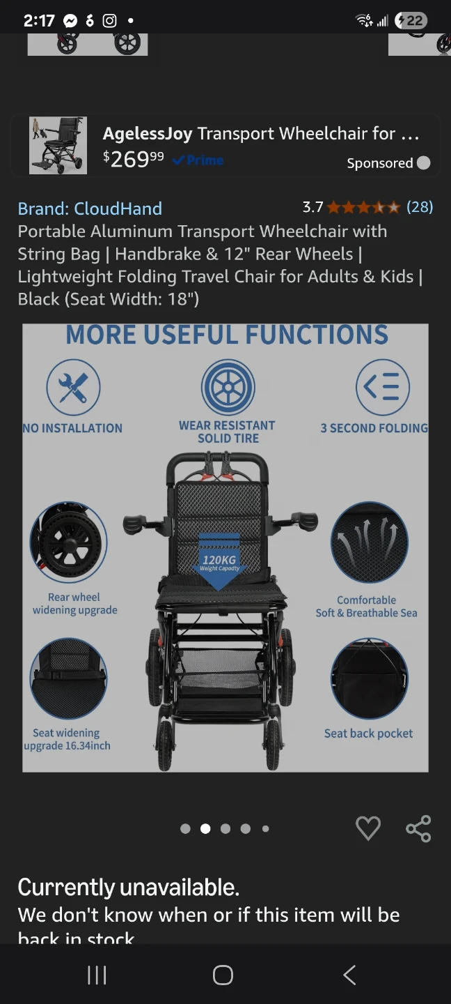 Portable Aluminum Transport Wheelchair New - photo 2