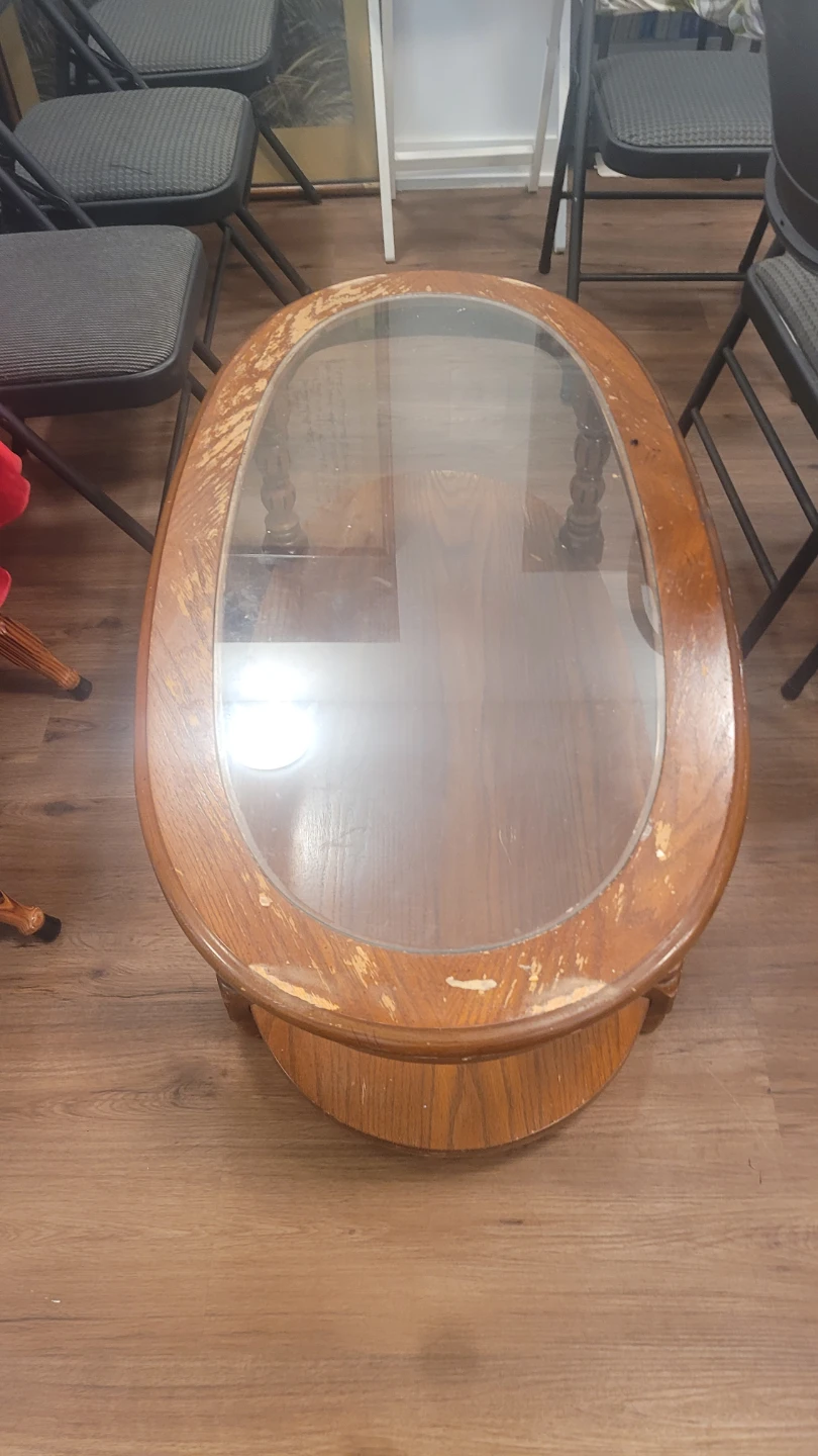 Oval Coffee Table with Glass Top - photo 4