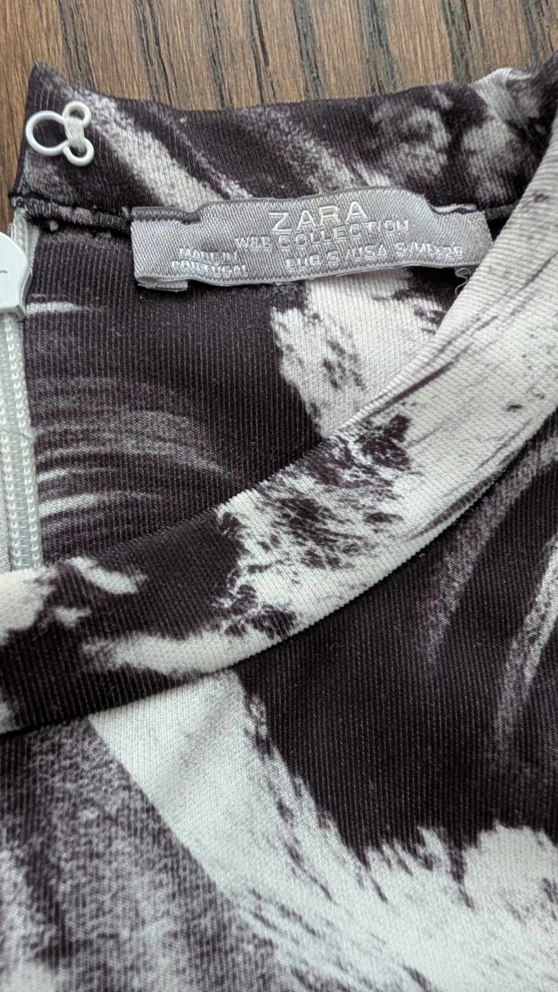ZARA Black and White Print Sleeveless Top - photo 5