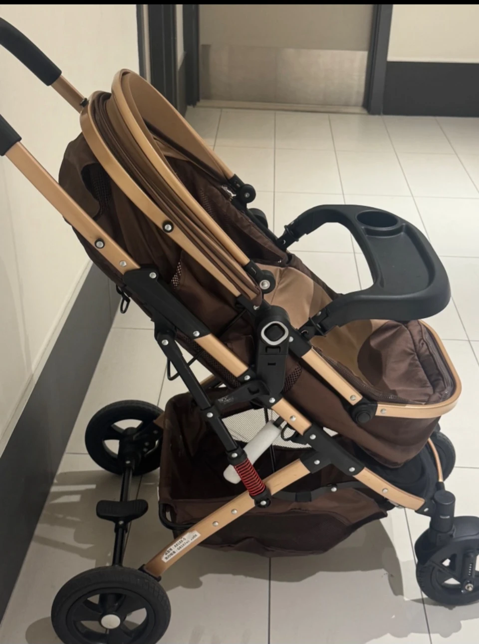 Brown Baby Stroller with Tray - photo 2