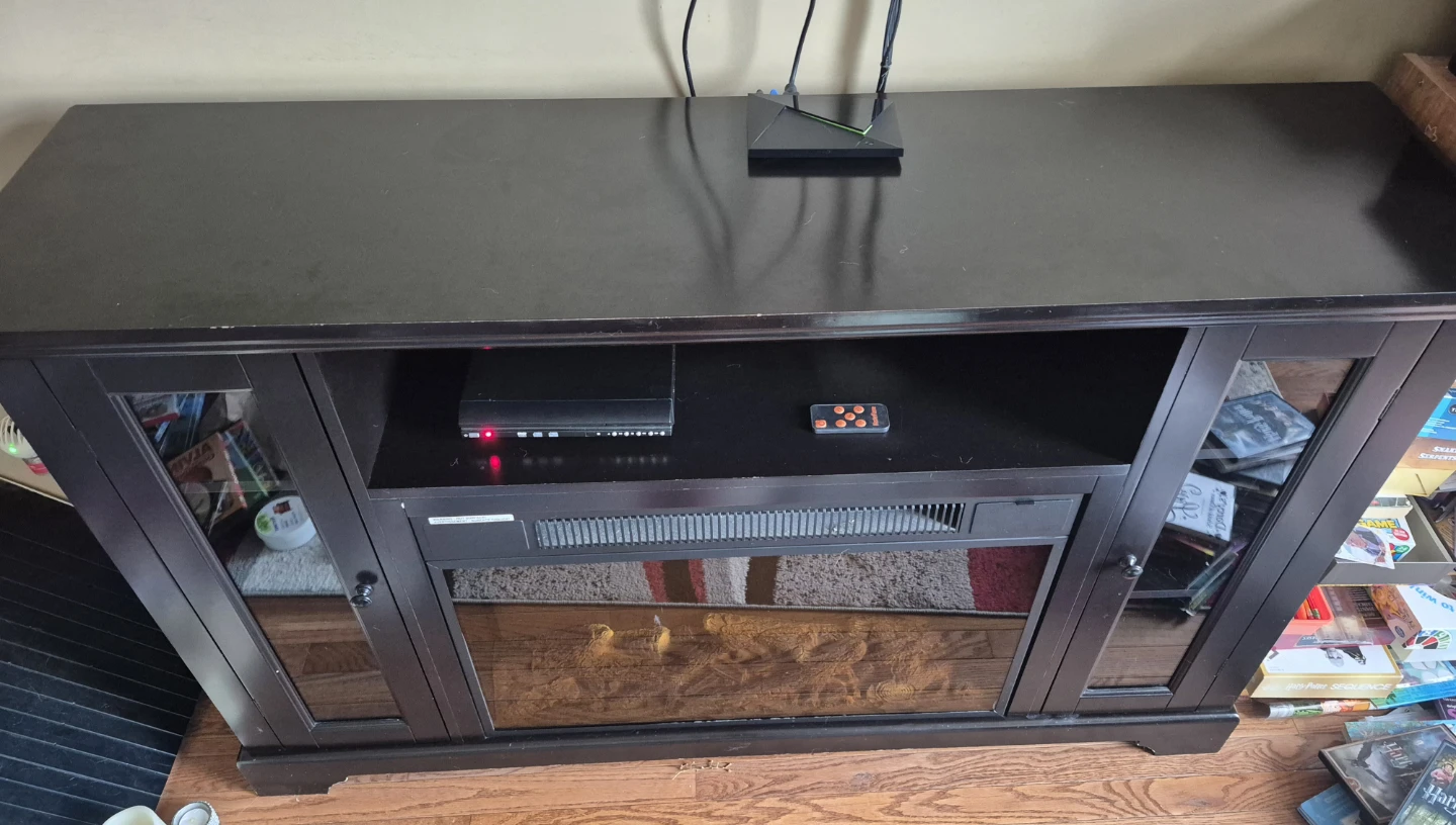 Black Electric Fireplace TV Stand - photo 3
