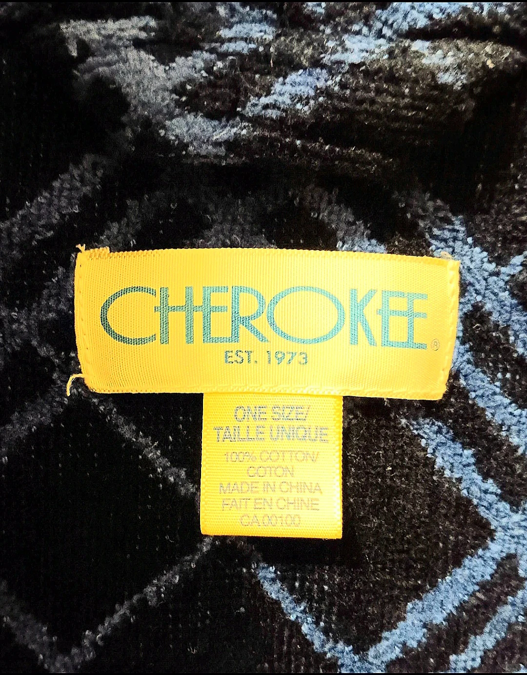 👘Black and Blue Cherokee Bathrobe - Size Large👘 - photo 2