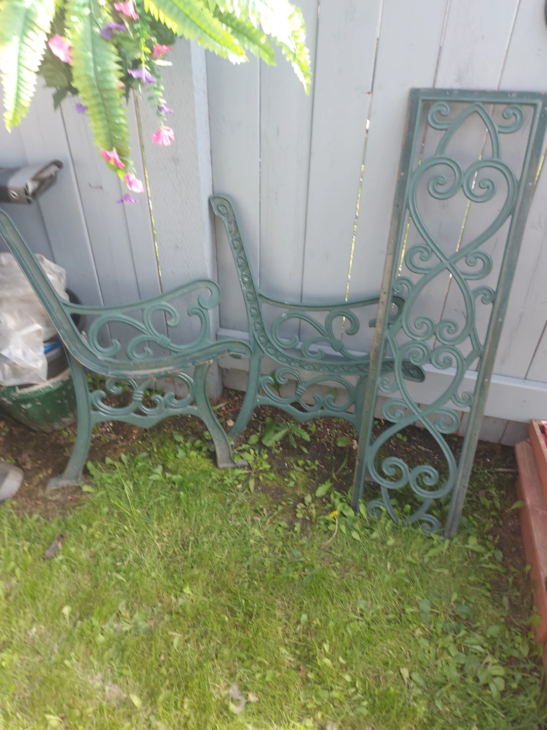 Green Cast Iron Garden Bench Seat