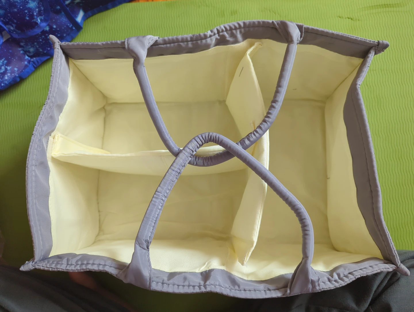 Brand New!! Grey Quilted Organizer Bag with Handles - photo 3