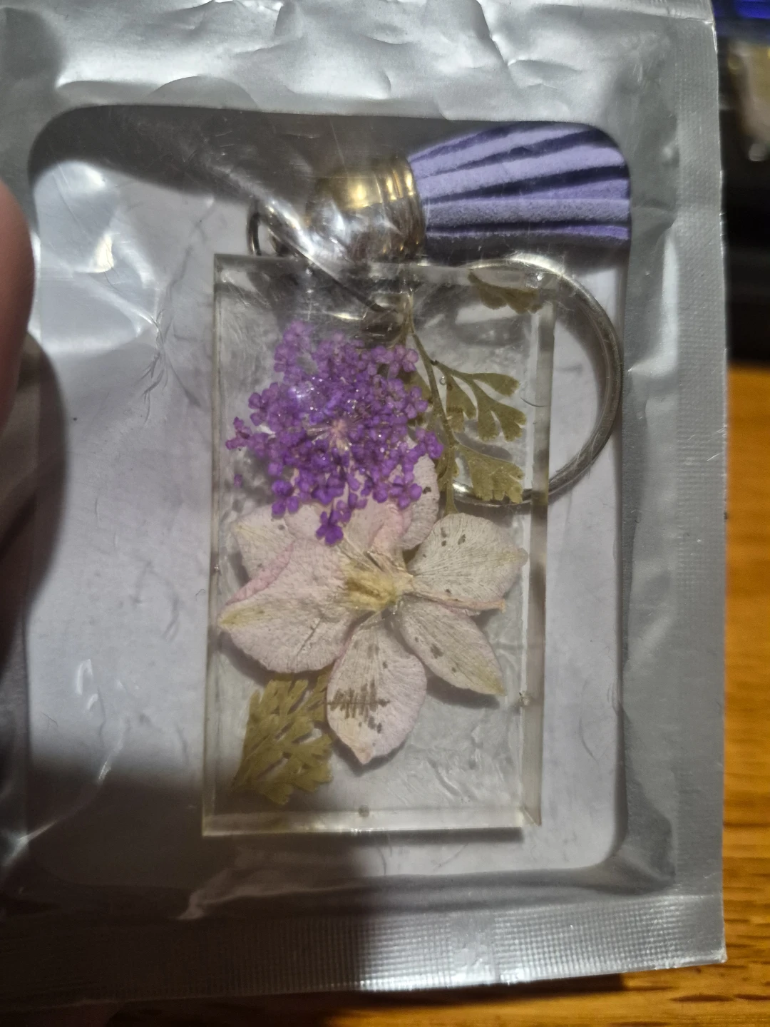 Resin Keychain with Dried Flowers