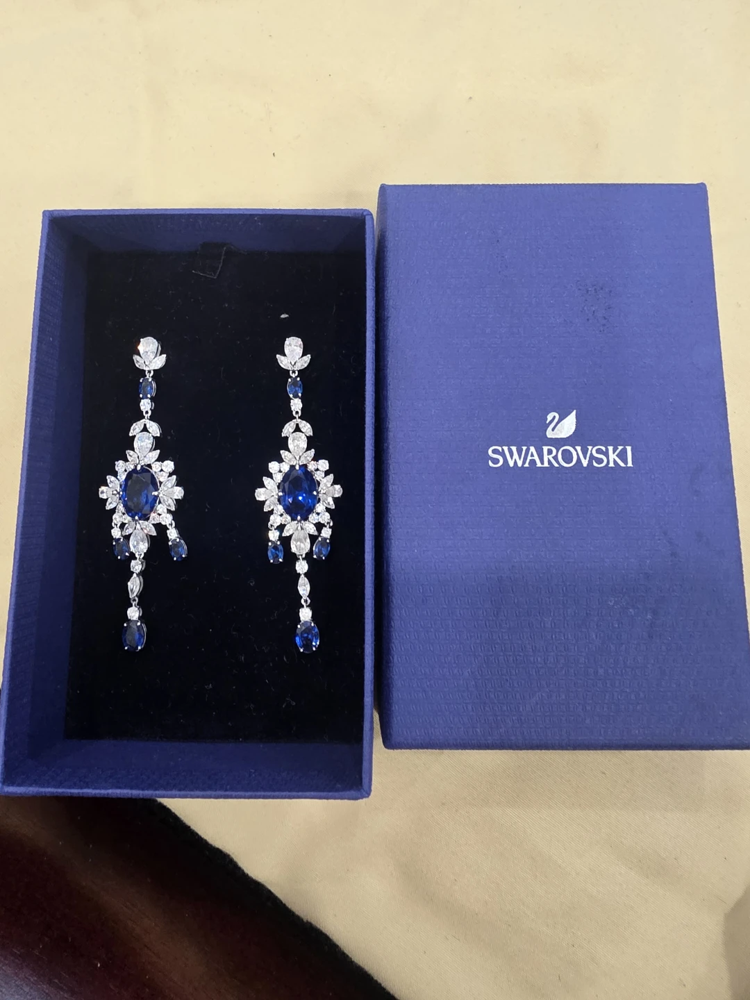 Limited Edition- Swarovski Blue Crystal Dangle Earrings