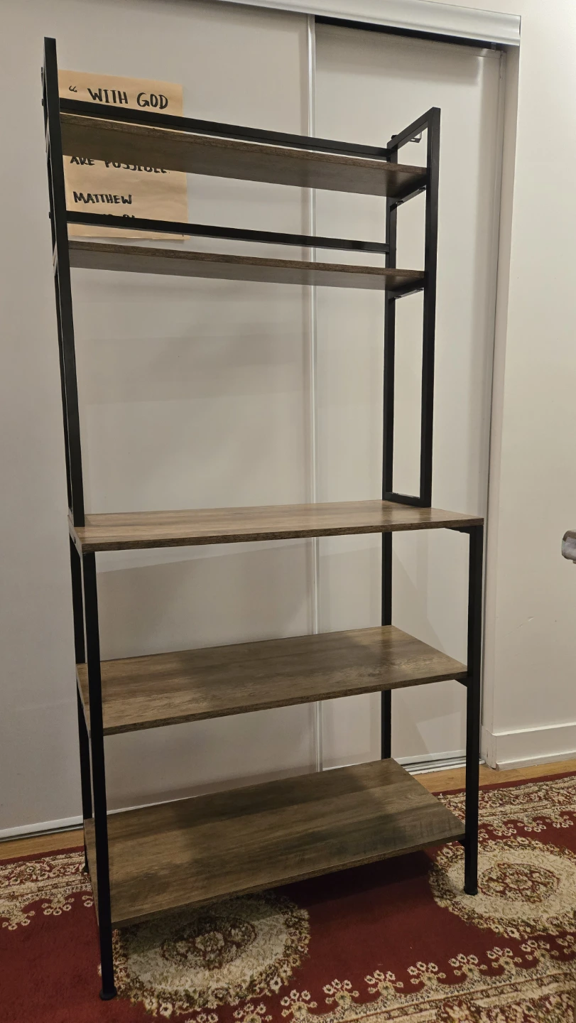 Industrial Style 5-Shelf Bookcase