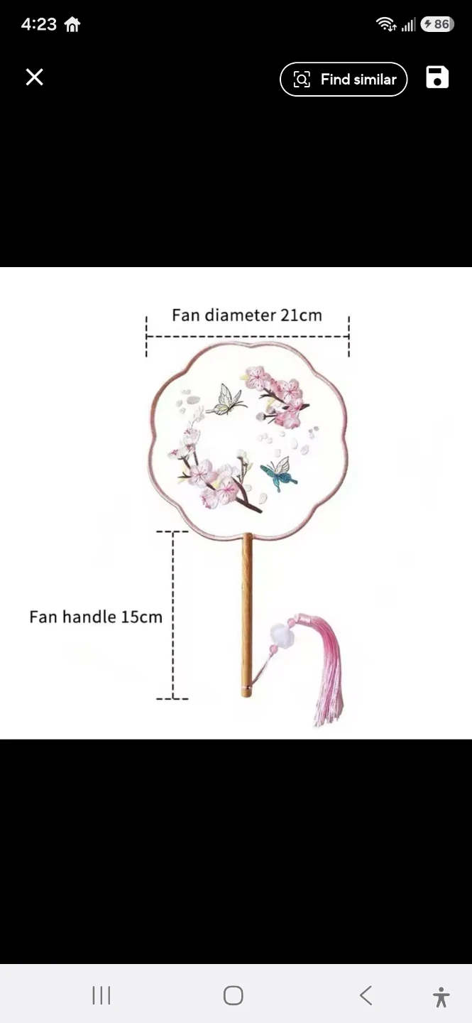 Decorative hand Fan double side embroidery - photo 2