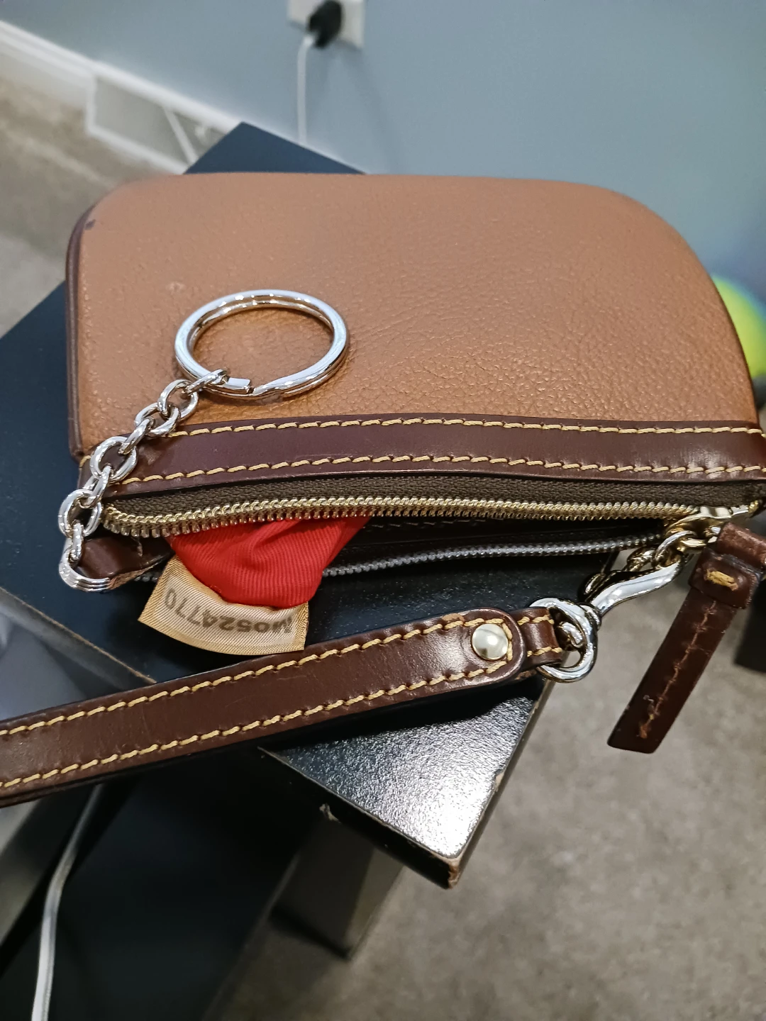 Dooney & Bourke Brown Leather Wristlet Pouch - photo 3