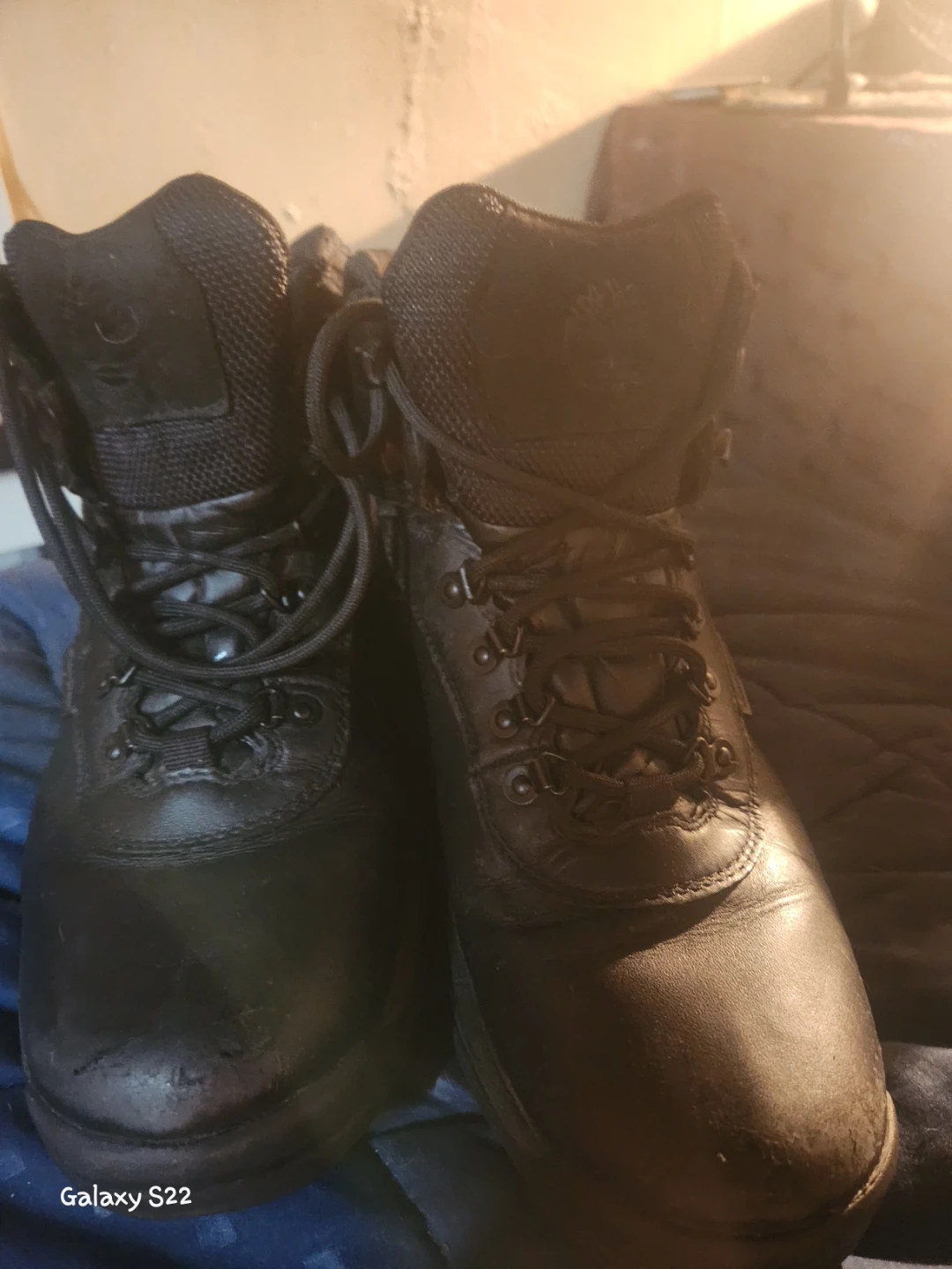 Timberland Black Leather Work Boots