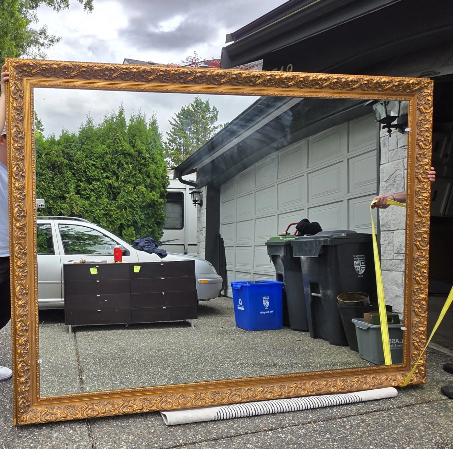 Large Ornate Gold Mirror 9 feet × 6 feet
