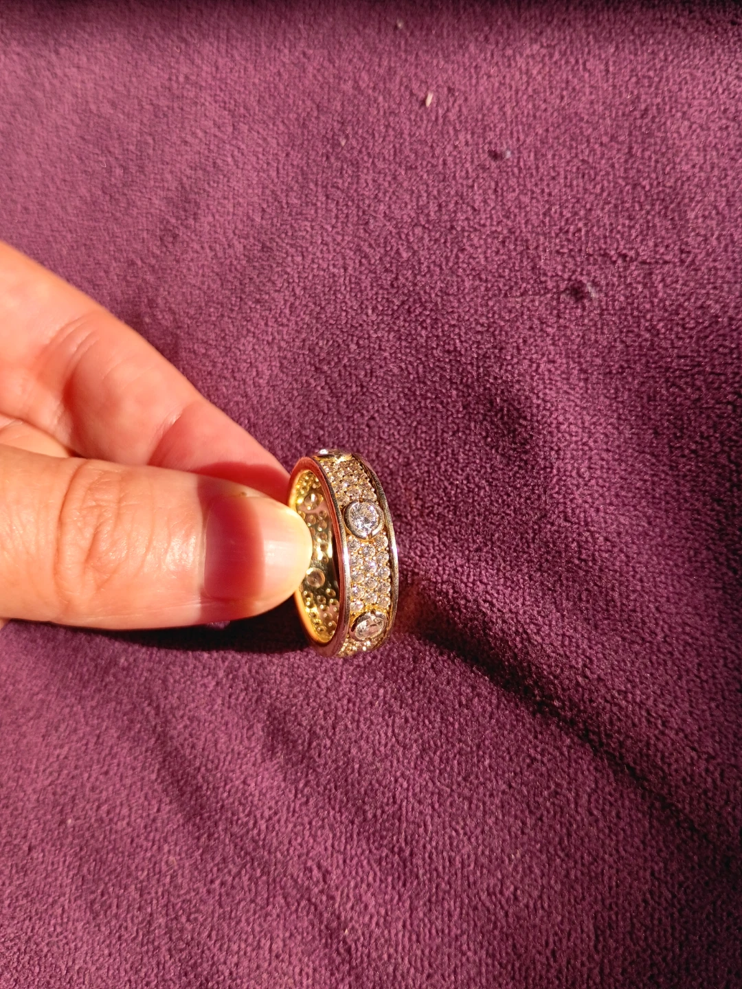 Cubic Zirconia silver ring with gold plating