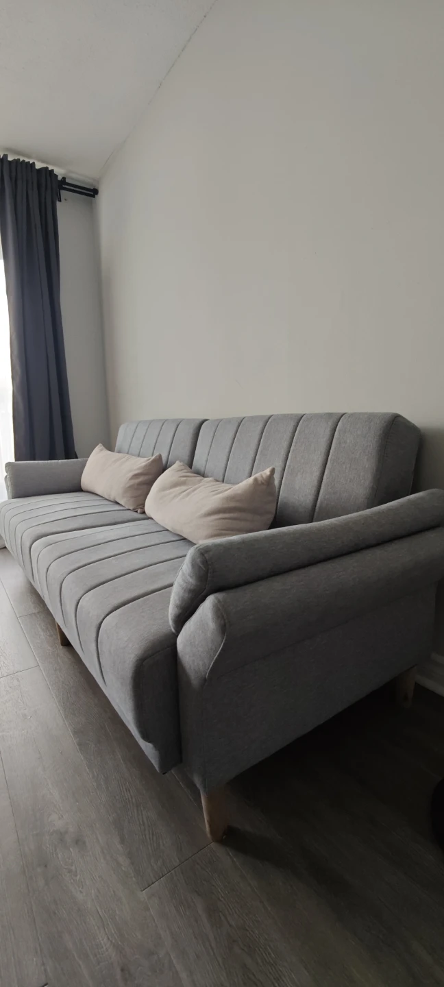 Grey Striped Sofa