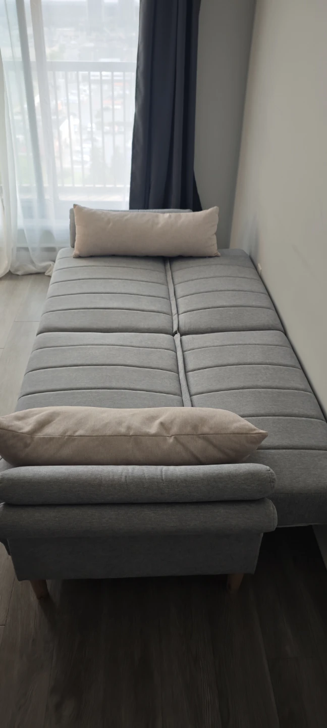 Grey Striped Sofa - photo 5