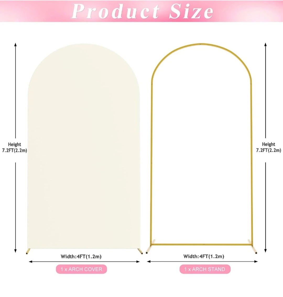 7.2FT Arch Backdrop Stand and Cover Set,Arch Stand with .... - photo 3