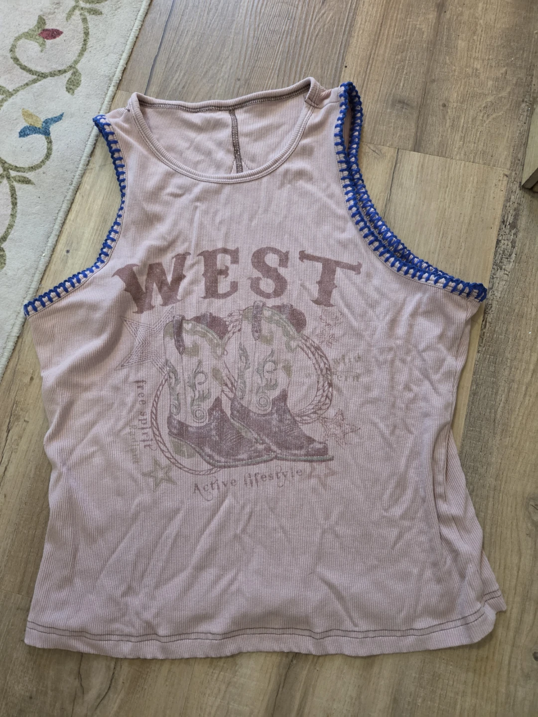 Pink "WEST" Graphic Tank Top