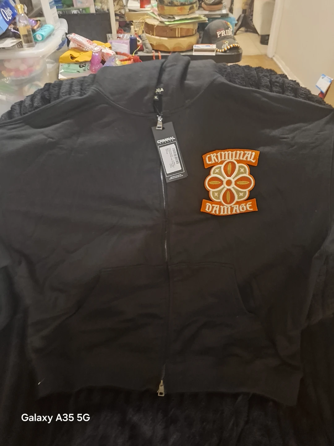 Criminal Damage Black Celtic Hoodie Size 2XL
