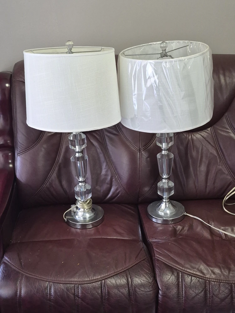 Pair of Crystal Table Lamps