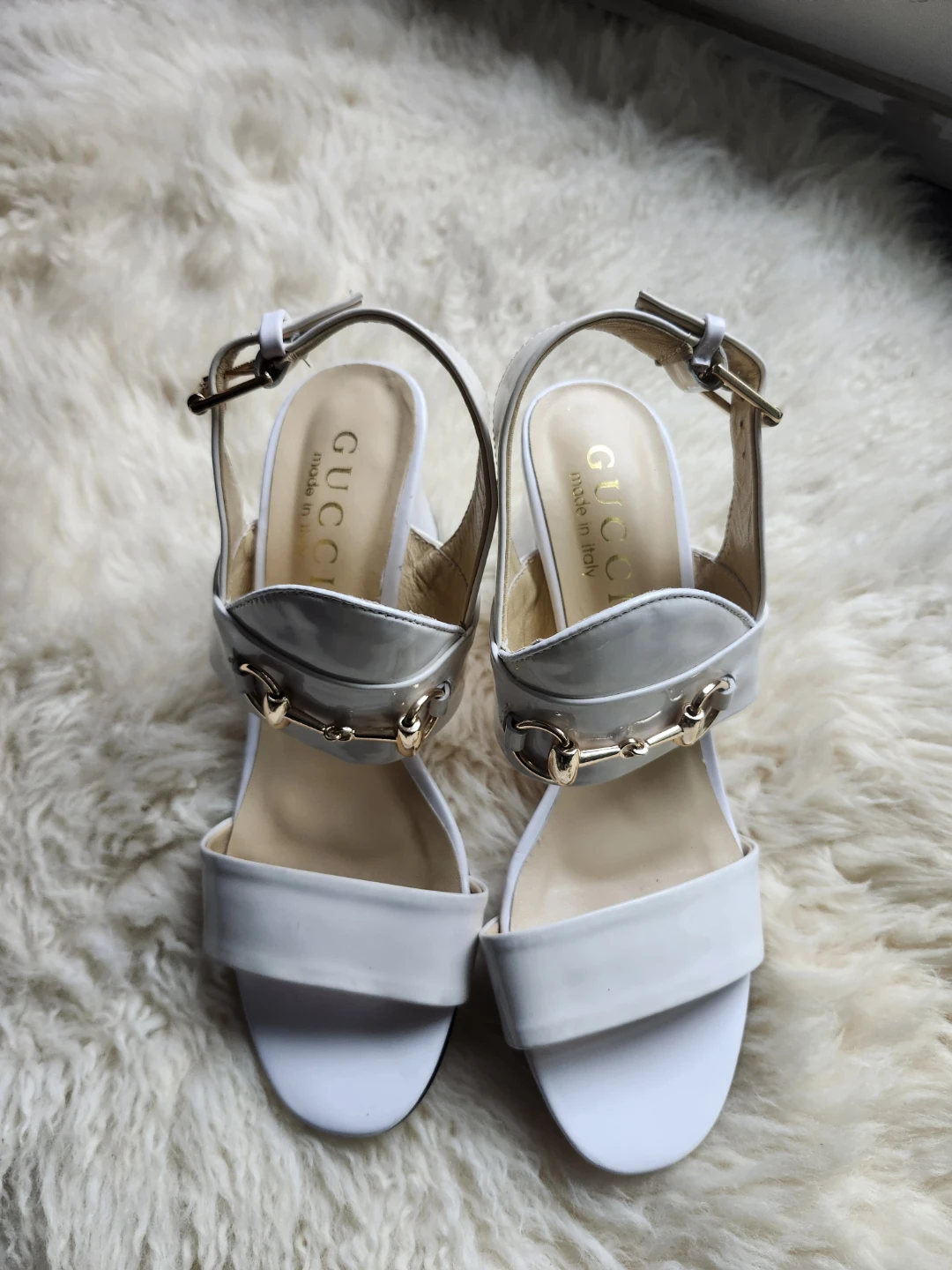 GUCCI LADIES SHOES CREAM S38 WITH HEELS