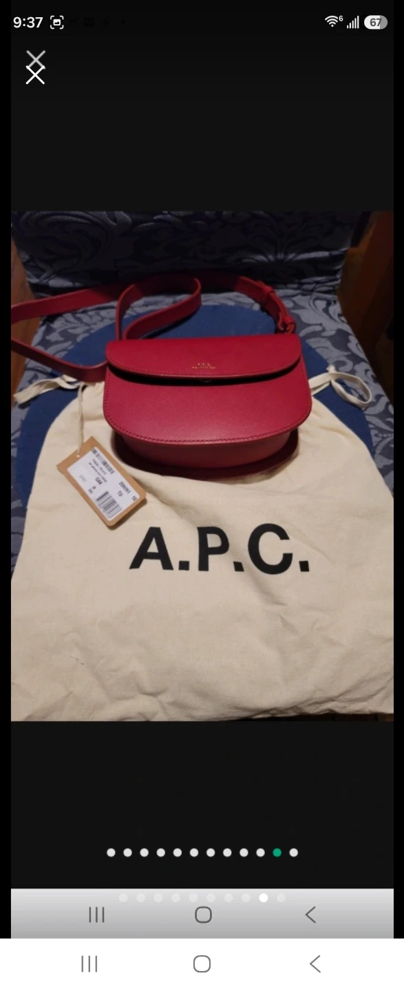 A.P.C. Red Leather Saddle Bag