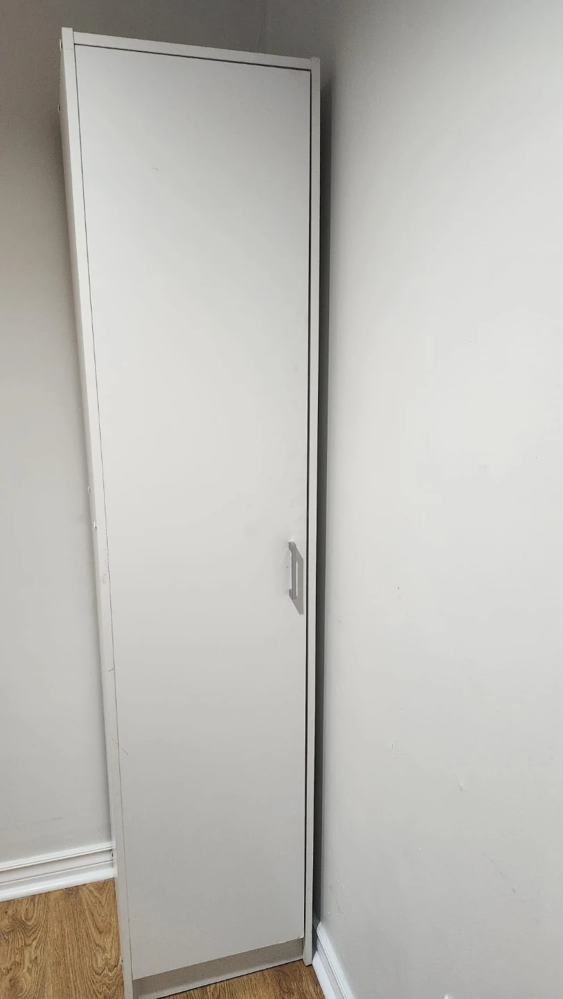 White Tall Storage Cabinet