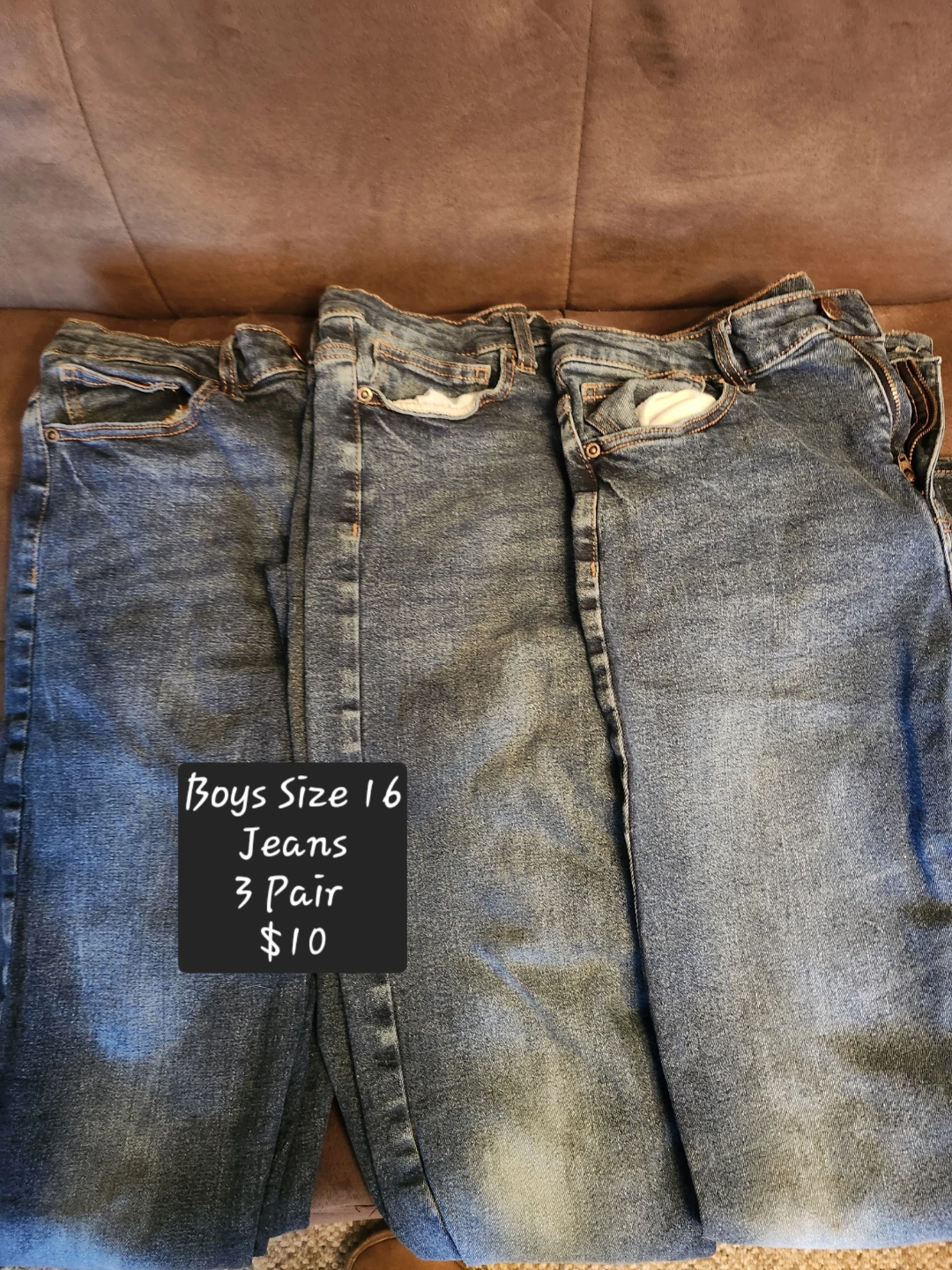 Boys Size 16 Jeans - 3 Pair